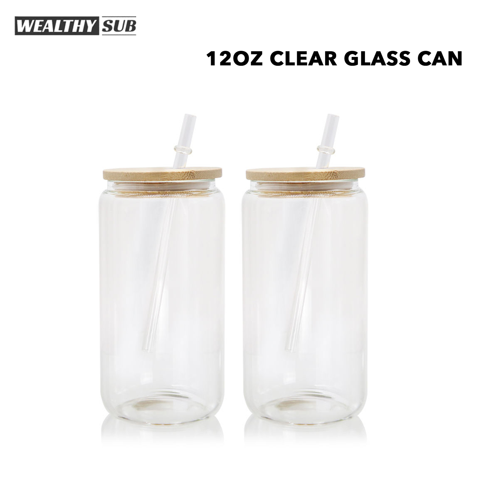 Wealthysub China warehouse sublimation 12oz clear&frosted glass can